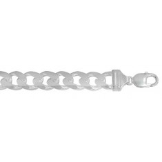 9.3mm Curb Chain, 8" - 26" Length, Sterling Silver